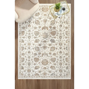 Eskitme Vintage Çiçekli Halı Bambu Polyester Oturma Odası Salon Mutfak Halısı 1