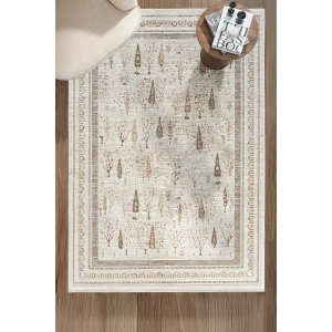 Eskitme Vintage Çiçekli Halı Bambu Polyester Oturma Odası Salon Mutfak Halısı 10