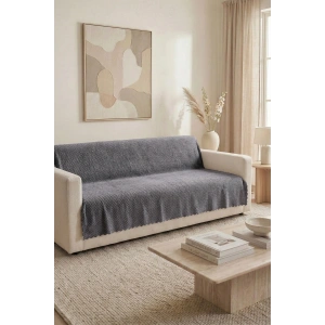 Bambu Anthrazit Yumuşak Koltuk Örtüsü Kayma Yapmaz Yıkanabilir Süngerli ( 170x210) NOKTA ANTHRAZİT