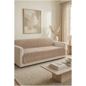 Bambu Bej Yumuşak Koltuk Örtüsü Kayma Yapmaz Yıkanabilir Süngerli ( 170x210) BEJ