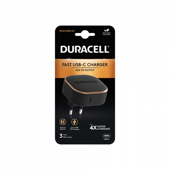 Duracell DURACELL WALL CHARGER 20W BLACK Şarj Cihazları