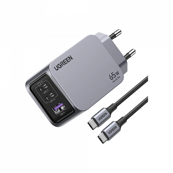 UGREEN UGREEN Nexode Pro 65W adaptör+100W kablo Cep Telefonu Aksesuar