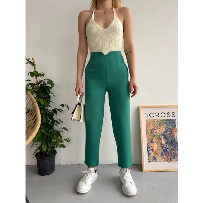 Atlas fletolu pantolon petrol yeşili