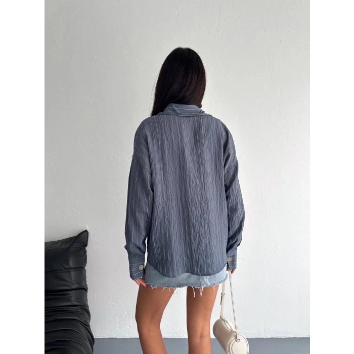 Çizgili oversize gömlek