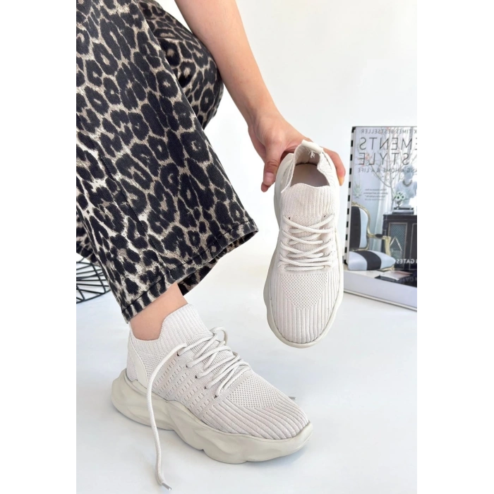 Henta Bej Triko Bağcıklı Spor Ayakkabı