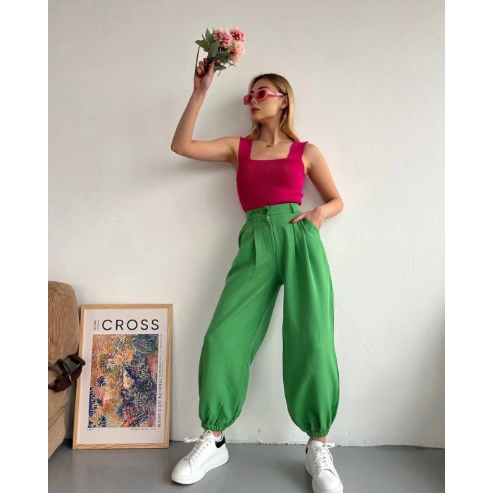 Şalvar pantolon yeşil s23202