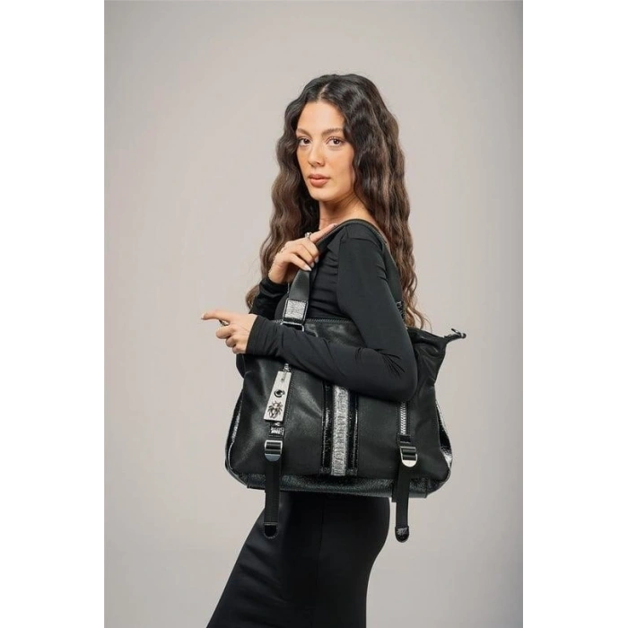 Toja Siyah Cilt Kol Ve Omuz Çantası