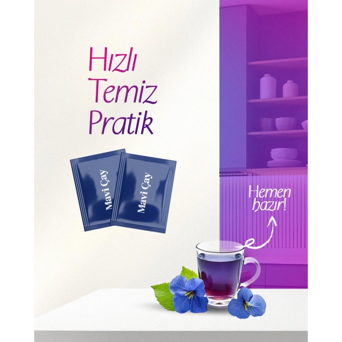 Mavi Kelebek Çay (Butterfly Pea Flower) 20 Adet Şase