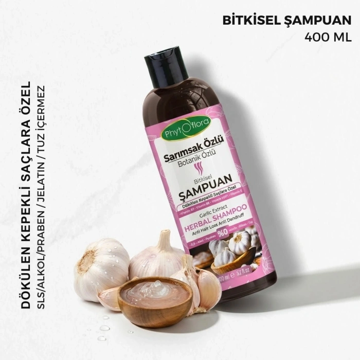 Phytoflora Sarımsak Özlü Botanik Bitkisel Şampuan 400 ml - Dökülme Karşıtı ve Kepek Önleyici
