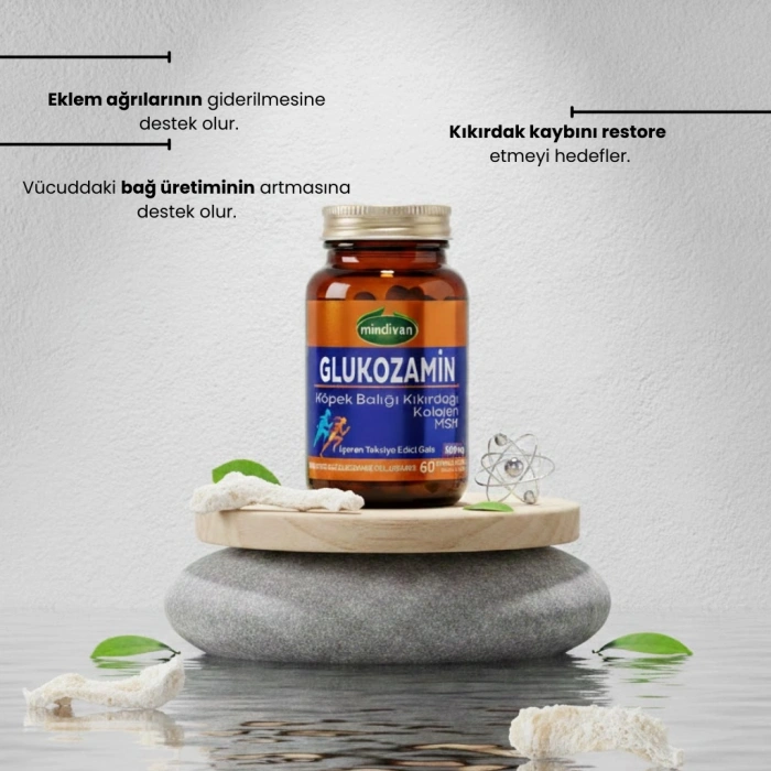 Mindivan Glukozamin Köpek Balığı Kıkırdağı ve Kolajen 60 Kapsül - Eklem ve Kıkırdak Destek Kompleksi