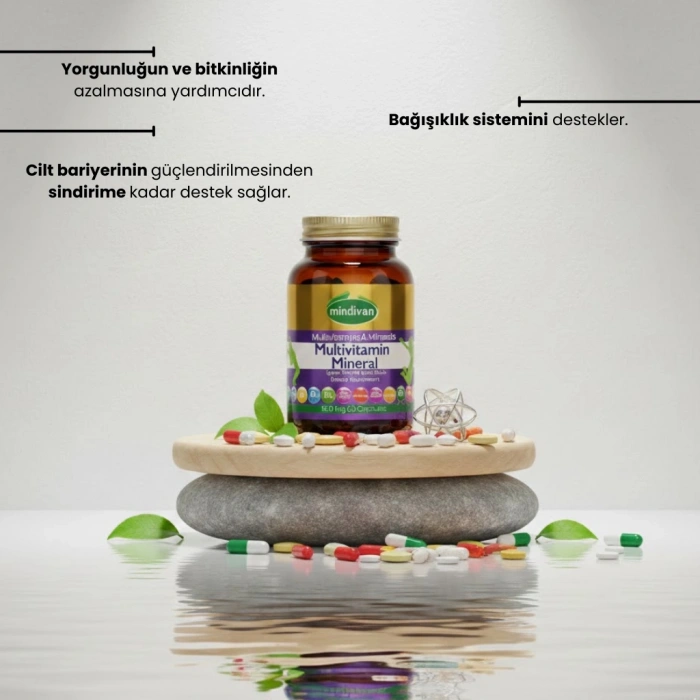 Mindivan Multivitamin & Mineral Kompleks - Bağışıklık Desteği ve Enerji (60 Kapsül)