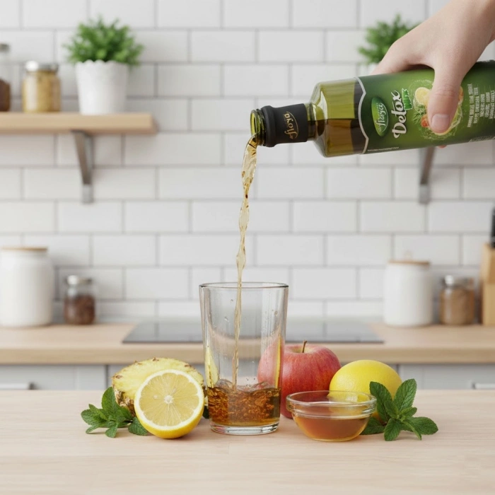 Floya Detox Mix Sirkesi - Elma Sirkeli, Ballı ve Bitki Özlü Fonksiyonel Detoks İçeceği - 500 ml