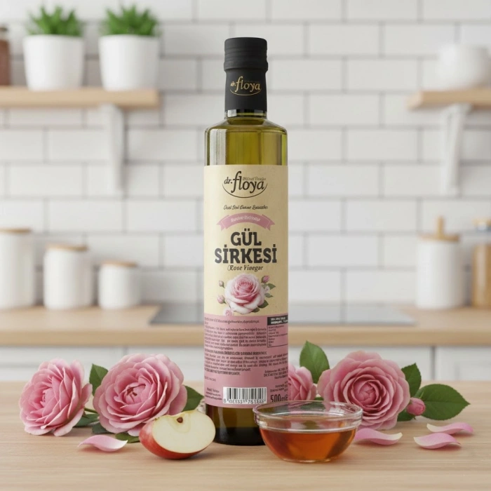 Dr. Floya Doğal Fermente Gül Sirkesi - 500 ml - Isparta Gülleri ile Geleneksel Yöntem