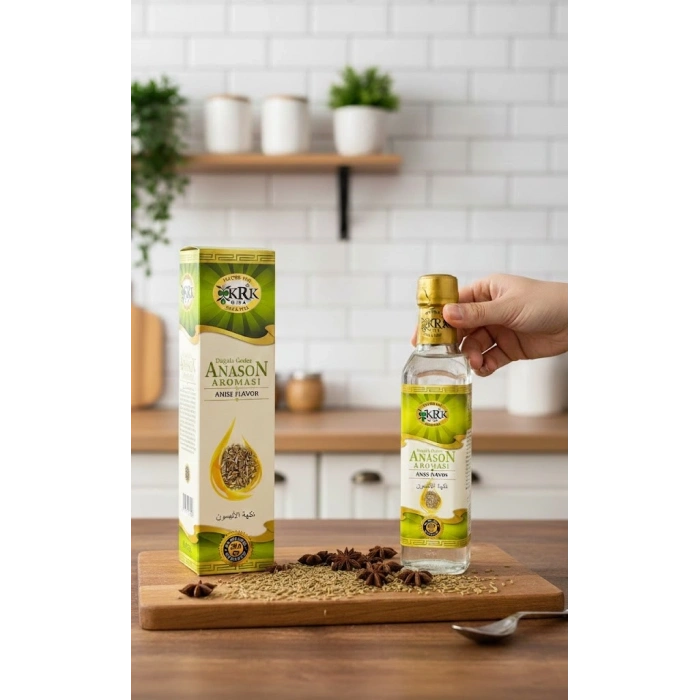 KRK Yoğun Anason Aroması – 250ml - Ev Yapımı İçecekler İçin Tam Beyazlayan Konsantre Esans