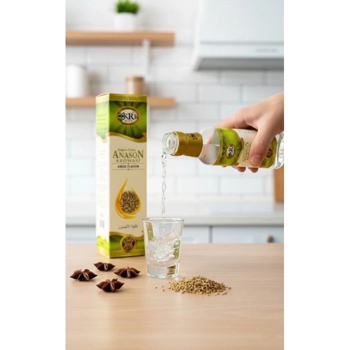 KRK Yoğun Anason Aroması – 250ml - Ev Yapımı İçecekler İçin Tam Beyazlayan Konsantre Esans