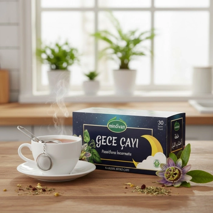 Mindivan Gece Çayı (Passiflora İçeren Karışık Bitki Çayı) – 30 Süzen Poşet