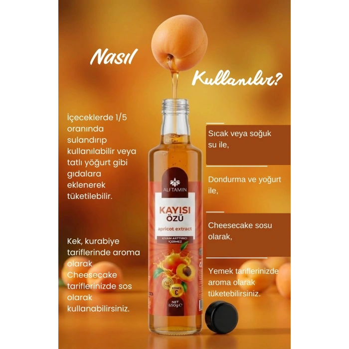 Kayısı Özü 650g | Doğal Kayısı Konsantresi | İçecek ve Tatlılar İçin Doğal Meyve Özü