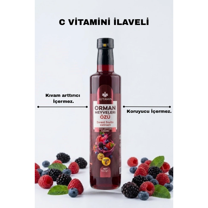 Alftamin Orman Meyveleri Özü 650g – Doğal Meyve Özü, Kıvam Artırıcı İçermez, C Vitamini Kaynağı
