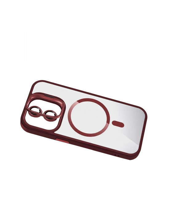 Joko Apple iPhone 11 Remim Lensli Magsafe Standlı Kapak - Bordo