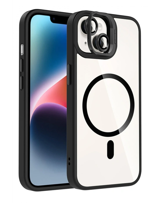 Joko Apple iPhone 13 Remim Lensli Magsafe Standlı Kapak - Siyah
