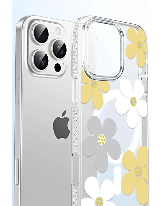 Joko Apple iPhone 14 Floral Magsafe Kapak - Sarı