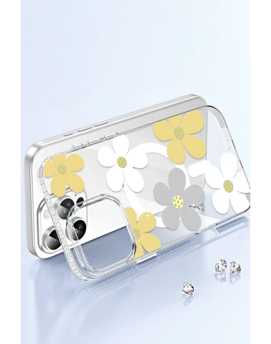 Joko Apple iPhone 14 Pro Max Floral Magsafe Kapak - Pembe