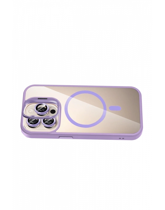 Joko Apple iPhone 14 Pro Max Remim Lensli Magsafe Standlı Kapak - Lila