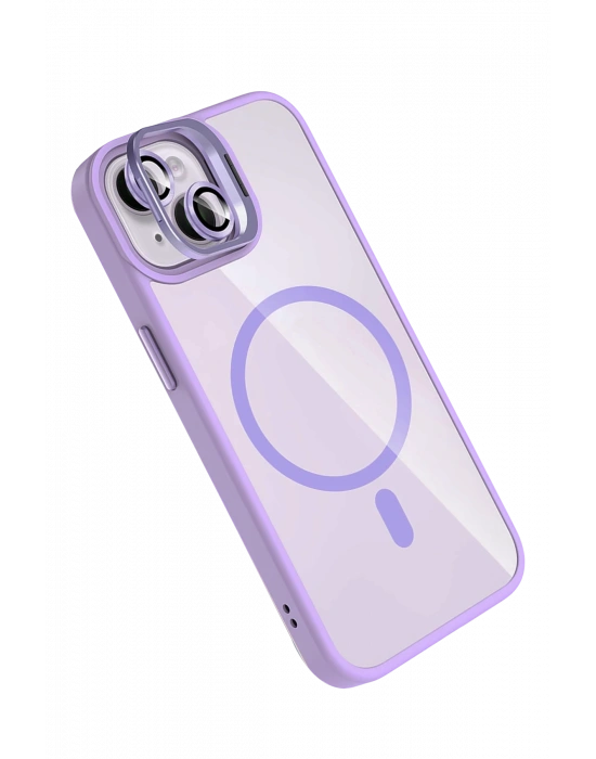 Joko Apple iPhone 14 Remim Lensli Magsafe Standlı Kapak - Lila