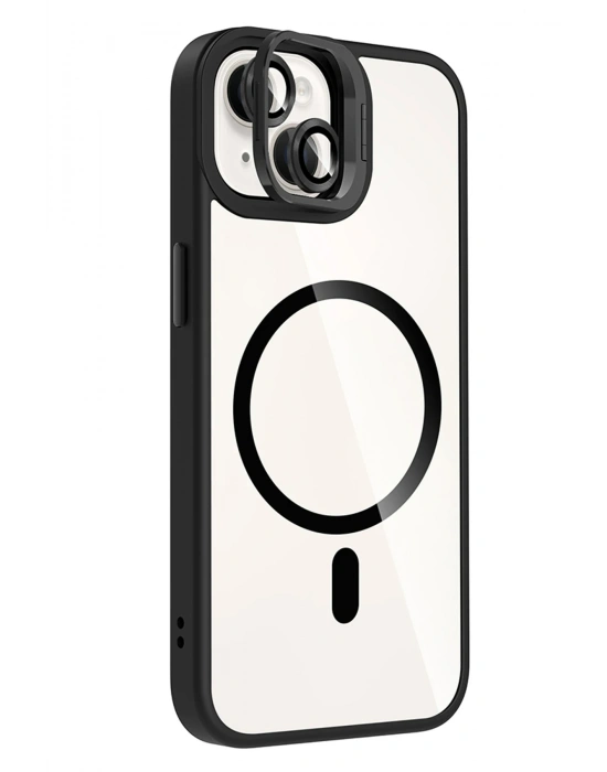 Joko Apple iPhone 15 Remim Lensli Magsafe Standlı Kapak - Siyah