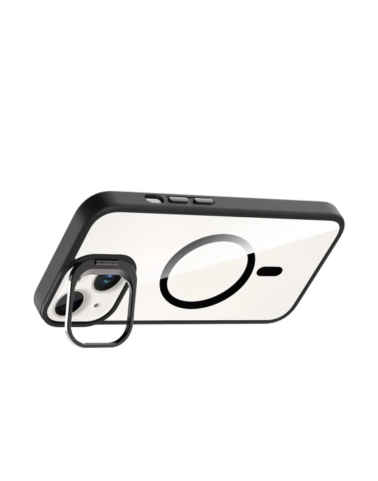 Joko Apple iPhone 15 Remim Lensli Magsafe Standlı Kapak - Siyah