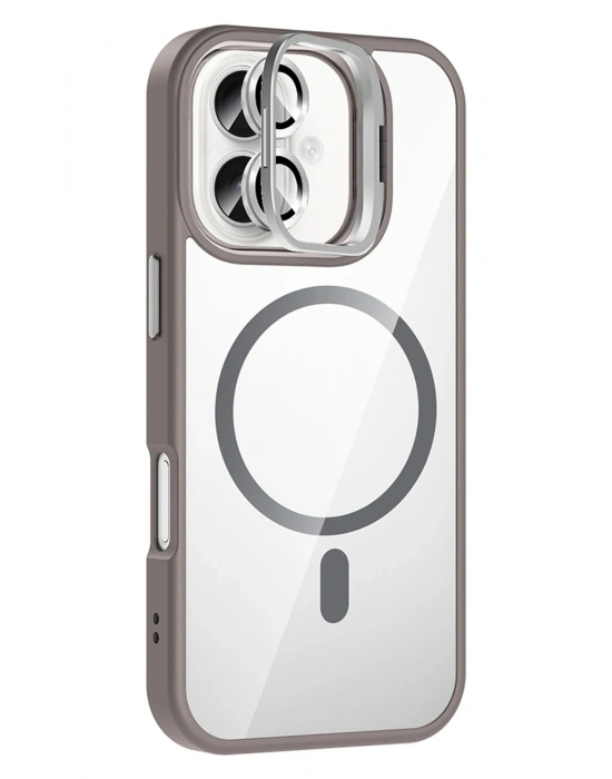 Joko Apple iPhone 16 Plus Remim Lensli Magsafe Standlı Kapak - Titan Gri