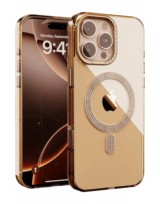 Joko Apple iPhone 16 Pro Max Tash Diamond Magsafe Kapak - Gold