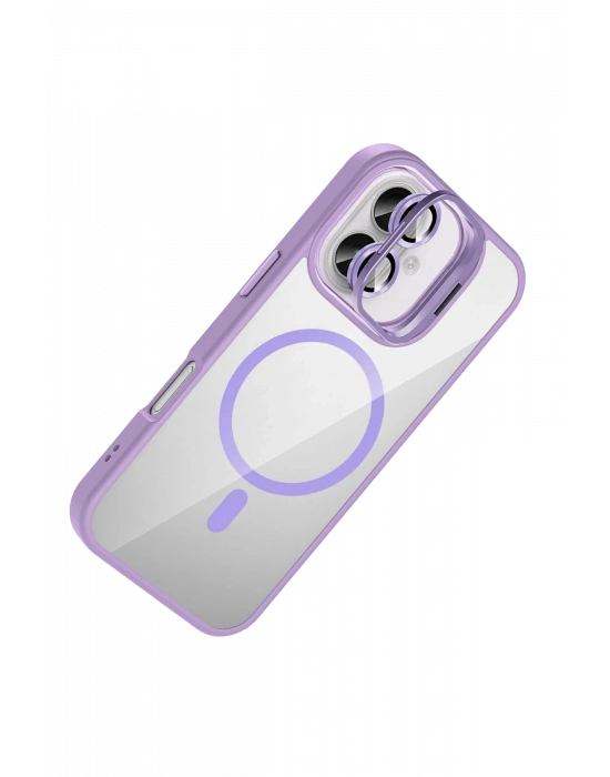 Joko Apple iPhone 16 Remim Lensli Magsafe Standlı Kapak - Lila