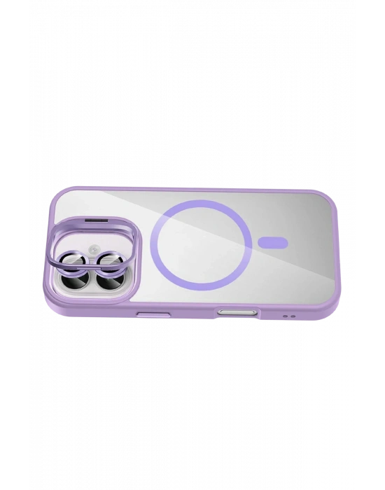 Joko Apple iPhone 16 Remim Lensli Magsafe Standlı Kapak - Lila