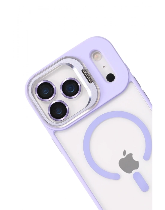 Joko Apple iPhone 17 Pro Max Remim Lensli Magsafe Standlı Kapak - Lila