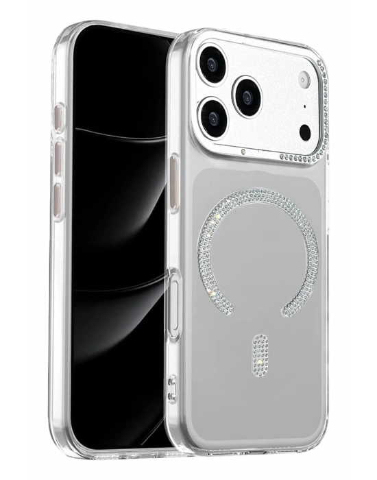 Joko Apple iPhone 17 Pro Max Tash Diamond Magsafe Kapak - Beyaz