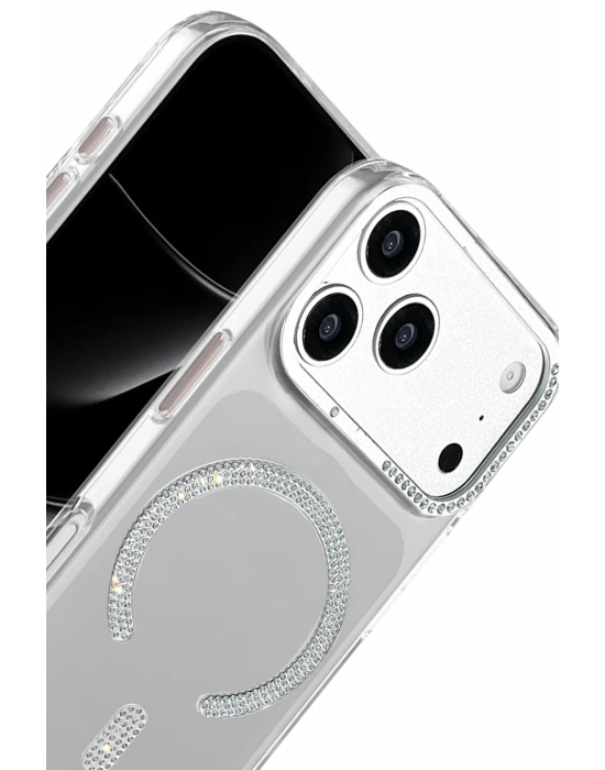 Joko Apple iPhone 17 Pro Max Tash Diamond Magsafe Kapak - Beyaz