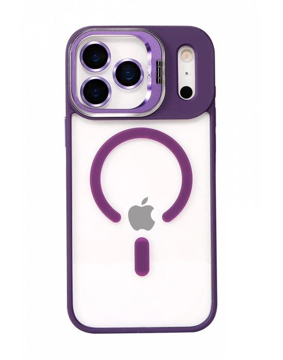 Joko Apple iPhone 17 Pro Remim Lensli Magsafe Standlı Kapak - Derin Mor