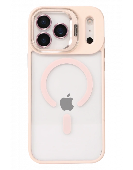 Joko Apple iPhone 17 Pro Remim Lensli Magsafe Standlı Kapak - Pembe