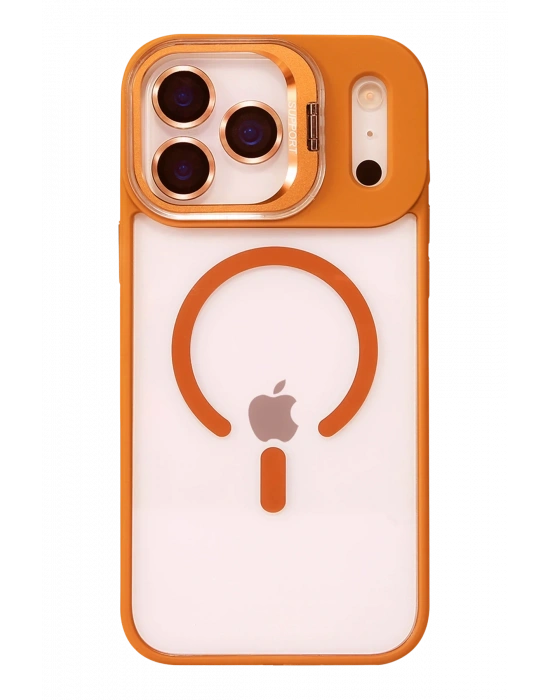 Joko Apple iPhone 17 Pro Remim Lensli Magsafe Standlı Kapak - Turuncu