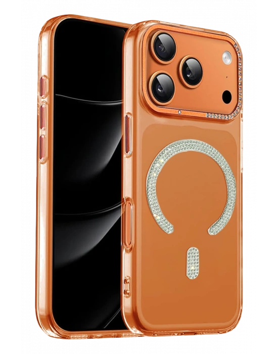 Joko Apple iPhone 17 Pro Tash Diamond Magsafe Kapak - Turuncu