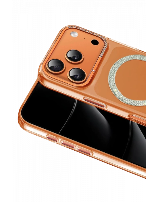 Joko Apple iPhone 17 Pro Tash Diamond Magsafe Kapak - Turuncu