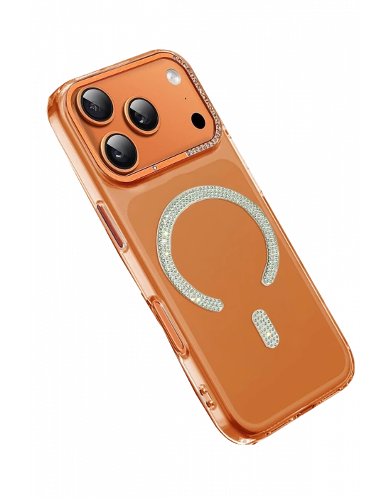Joko Apple iPhone 17 Pro Tash Diamond Magsafe Kapak - Turuncu
