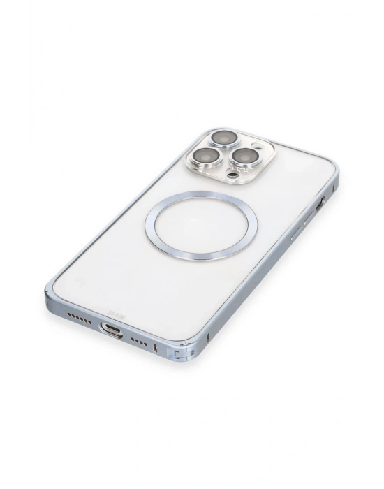 Joko iPhone 13 Pro Max Kılıf Metal Bumper Magneticsafe Kapak - Sierra Blue