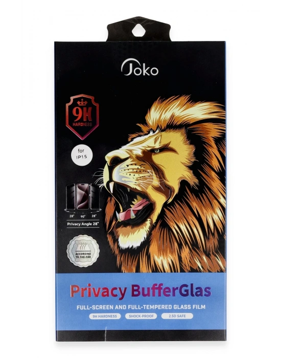 Joko iPhone 14 Buffer Hayalet Cam Ekran Koruyucu - Siyah