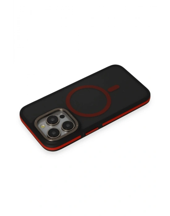 Joko iPhone 14 Pro Max Kılıf Rocky Magsafe Kapak - Siyah-Kırmızı