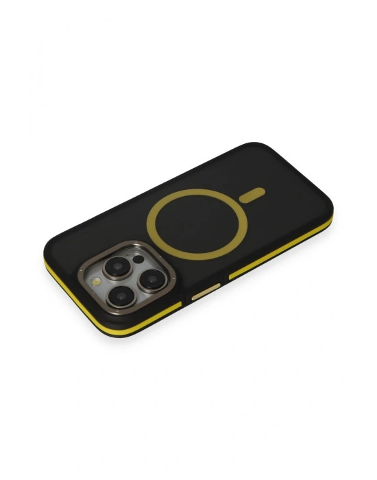 Joko iPhone 14 Pro Max Kılıf Rocky Magsafe Kapak - Siyah-Sarı