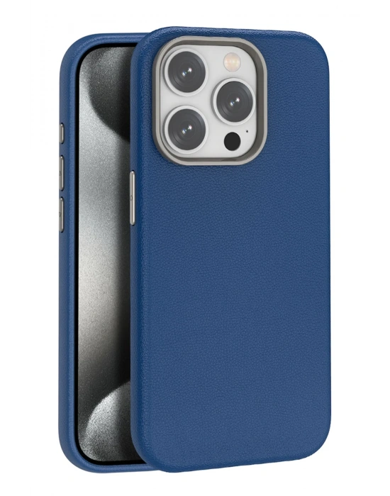Joko iPhone 14 Pro Max Kılıf Wonder Deri Magsafe Kapak - Lacivert