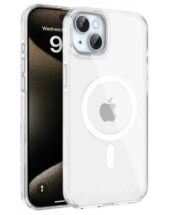 Joko iPhone 15 Gleam PC Sert Magsafe Kılıf - Şeffaf