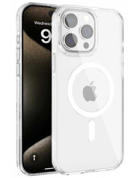 Joko iPhone 15 Pro Gleam PC Sert Magsafe Kılıf - Şeffaf